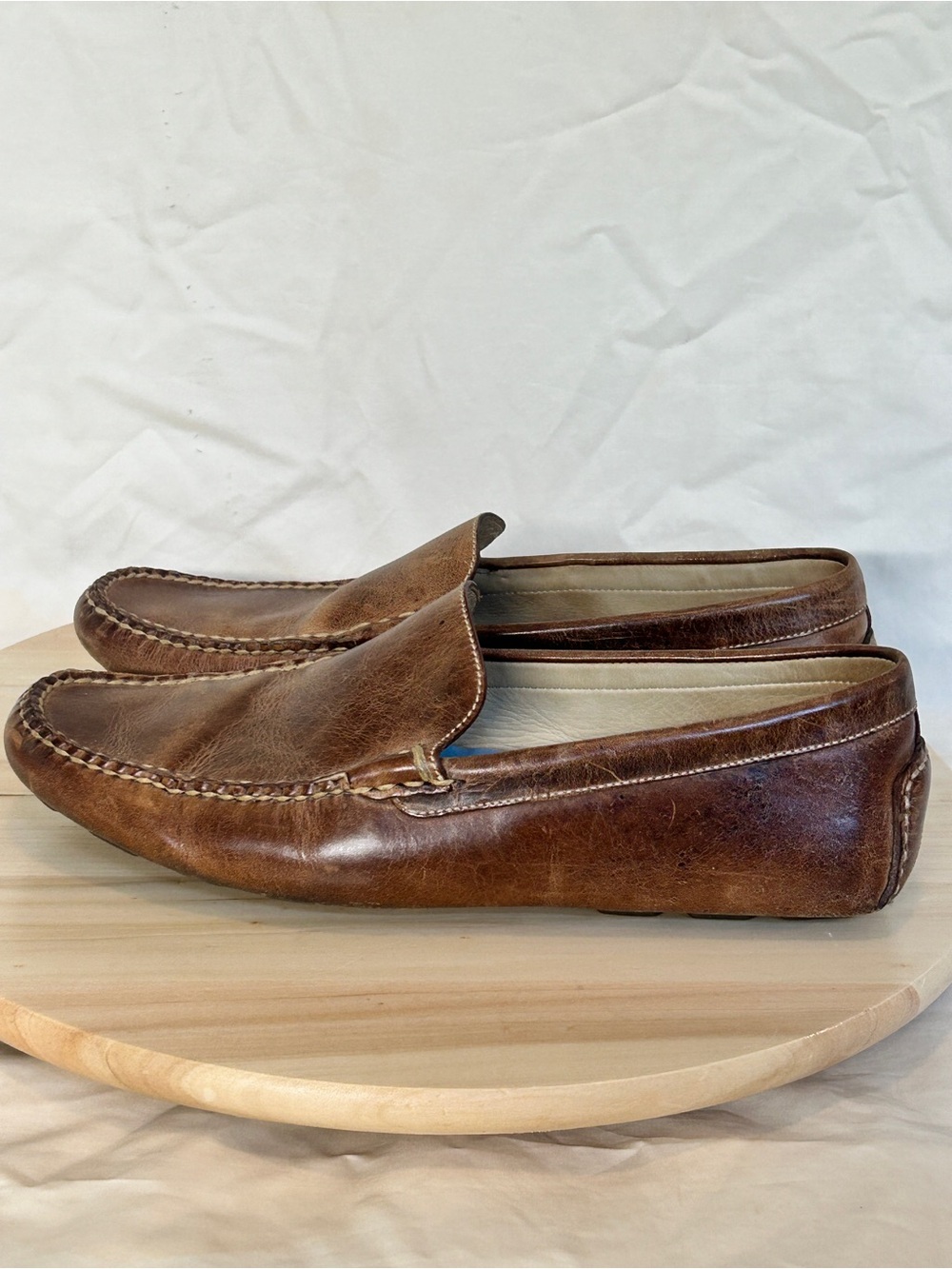 Peter Millar Men’s Brown Leather Slip-On Loafer Round Toe US 9 - Picture 2 of 8
